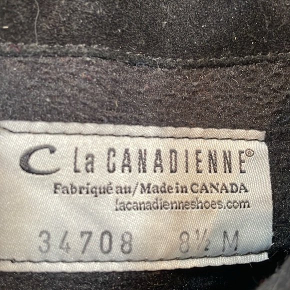 La Canadienne Boots Size 8.5 Black Suede Leather Ankle Booties Liw Heel - Picture 9 of 9